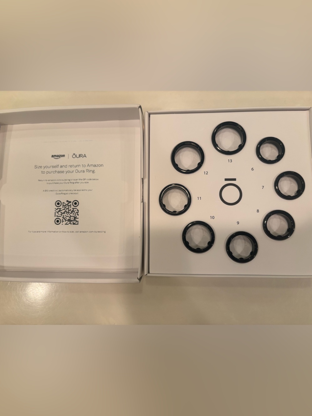 Gen3 Oura Black Ring Sizing Set with Multiple Size Inserts